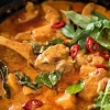 Thai chicken in red curry coconut milk sauce ** 