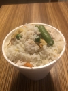 Woked basmati rice with chicken and vegetables